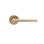 Image de POIGNÉE DE PORTE AVEC ROSACE DORÉ SATINÉ RA-1008Y-06 GT IRIS