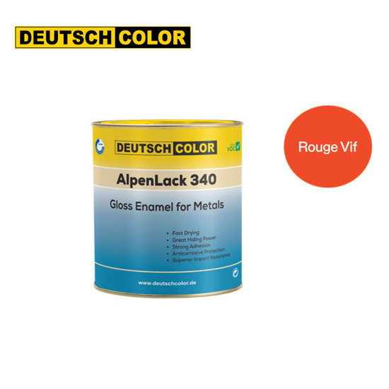 Image de PEINTURE LAQUEE BRILLANTE 340 ROUGE VIF 500G DEUTSCH COLOR