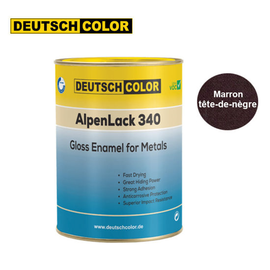 Image de PEINTURE LAQUEE BRILLANTE 340 MARRON TETE DE NEGRE 0.9KG DEUTSCHCOLOR