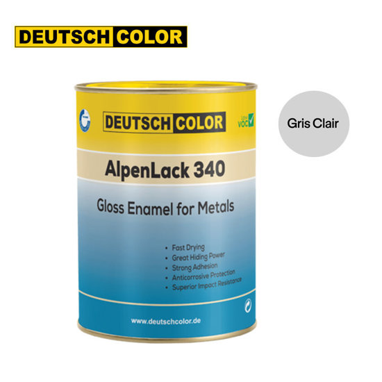 Image de PEINTURE LAQUEE BRILLANTE 340 GRIS CLAIR 0.9KG DEUTSCH COLOR