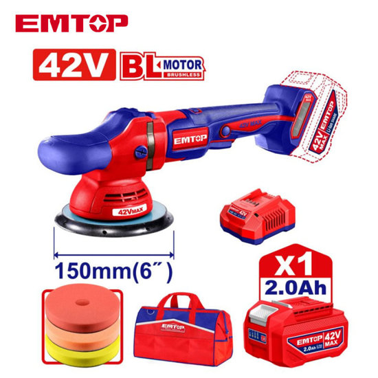 Image de POLISSEUSE 150MM 42V AVEC BATTERIES 2AH ELAP42151 EMTOP