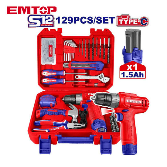 Image de VALISE D’OUTILS 129 PIECES EEDK12901 EMTOP
