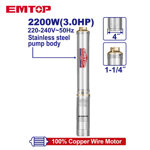 Image de POMPE IMMERGEE 4"3HP HAUTEUR 180M 220V EWPPD22001 EMTOP