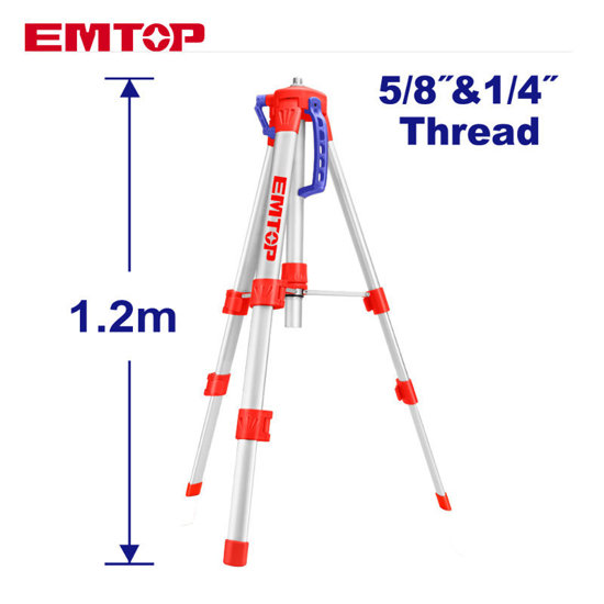 Image de TREPIED POUR NIVEAUX LASER 1.2M ETPD12001 EMTOP