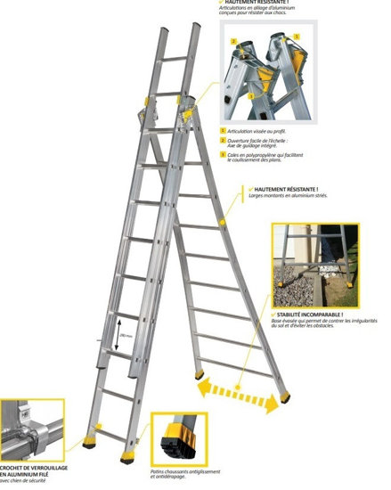 Image de ECHELLE TRANSFORMABLE T3 3M60-8M10 CENTAURE