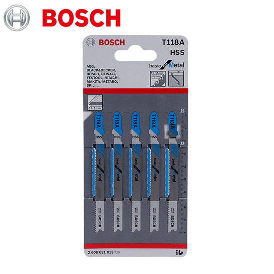 Image de JEUX DE 5 LAME DE SCIE SAUTEUSE T118A-METAL BOSCH