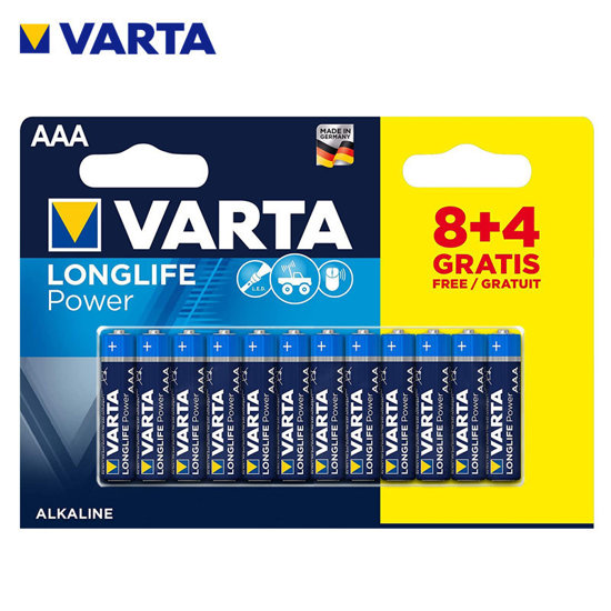 Image de PILE LONGLIFE POWER LR03 BP8+4 VARTA 