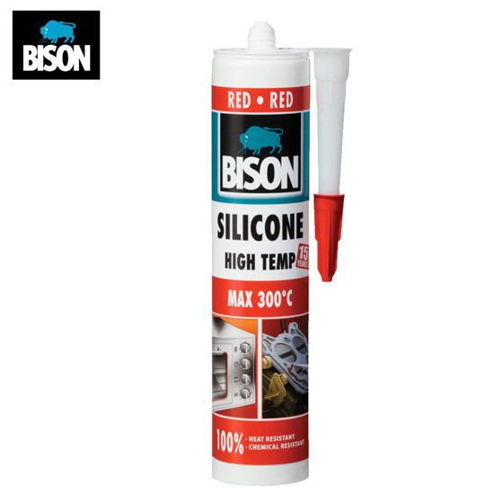 Image de SILICONE HIGH TEMPERATURE ROUGE 208 ML BISON 