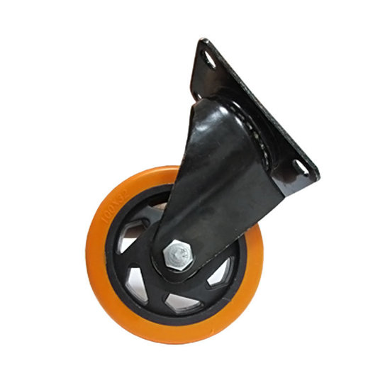 Image de ROUE POLYAMIDE ORANGE SANS FREIN D100 MM