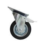 Image de ROUE PIVOT SUR PLAQUE NOIR+FREIN D160 MM A04
