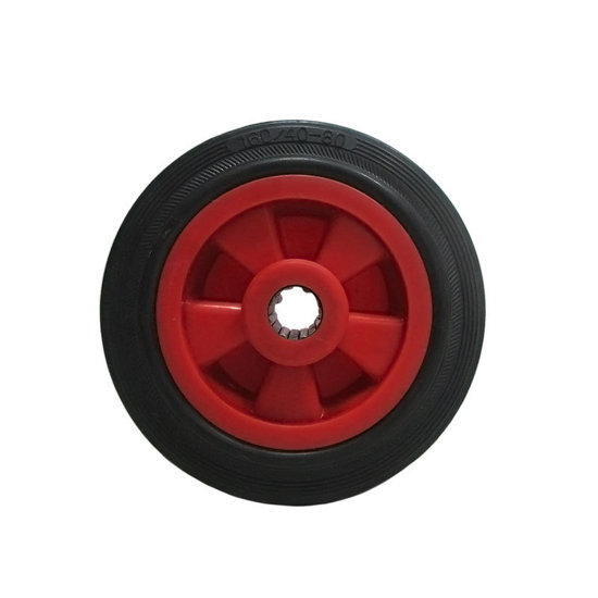 Image de ROUE SIMPLE ROUGE/NOIR P-L D160 MM-4030/160