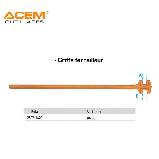 Image de GRIFFE FERRAILLEUR 18X20 ACEM