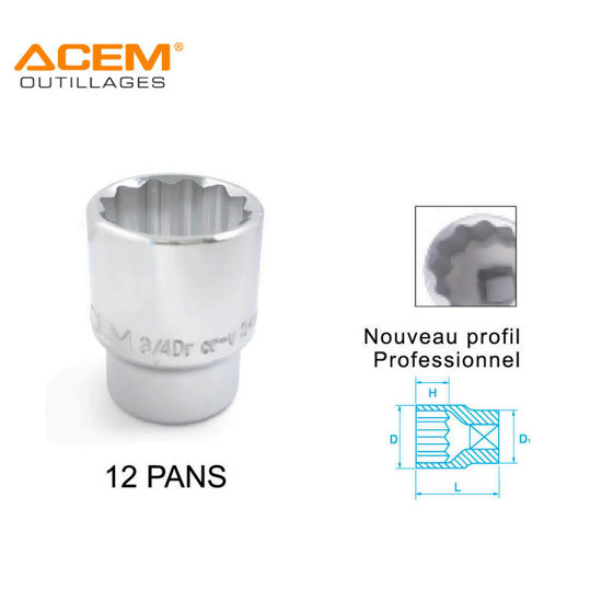 Image de DOUILLE 3/4 33MM-12PTS ACEM