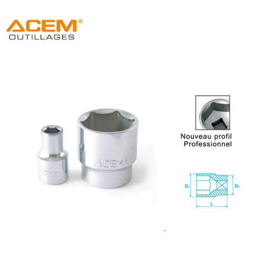 Image de DOUILLE 6 PTS 1/2" 22MM ACEM