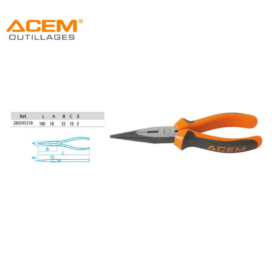Image de PINCE BEC DEMI ROND 180 BLIST ACEM