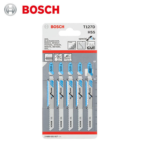 Image de JEUX DE 5 LAME DE SCIE SAUTEUSE T127D HSS BOSCH