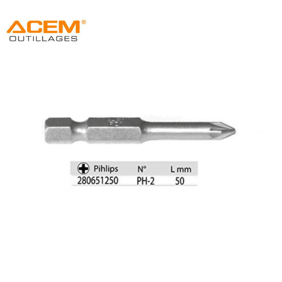 Image de EMBOUT SATINE S2 1/4 PH2X50 ACEM 