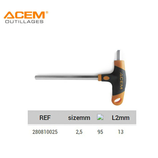 Image de TOURNEVIS "T" POIGNEE DOUBLE 6 PANS ACEM