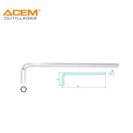 Image de CLE MALE COUDEE EXTRA LONG 12 MM ACEM