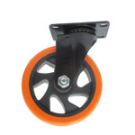 Image de ROUE PIVOTANTE ORANGE SANS FREIN D125 MM 