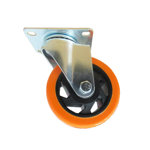 Image de ROUE PIVOT ORANGE SANS FREIN D100 MM