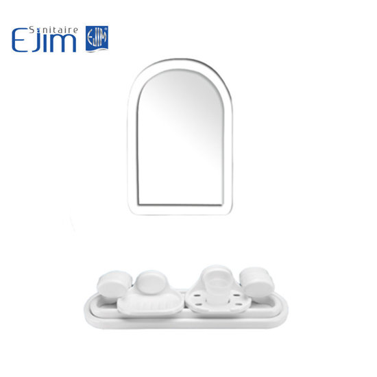 Image de ENSEMBLE SALLE DE BAIN BLANC 8 PIECES AVEC MIROIR EJIM