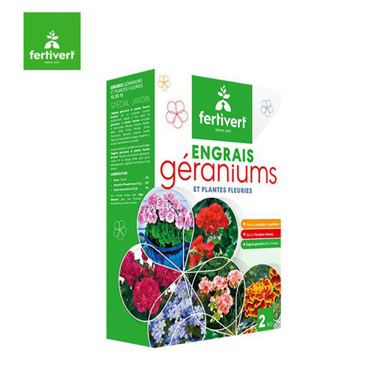 Image de ENGRAIS GERANIUM ET PLANTES FLEURIES 2KG FERTIVERT