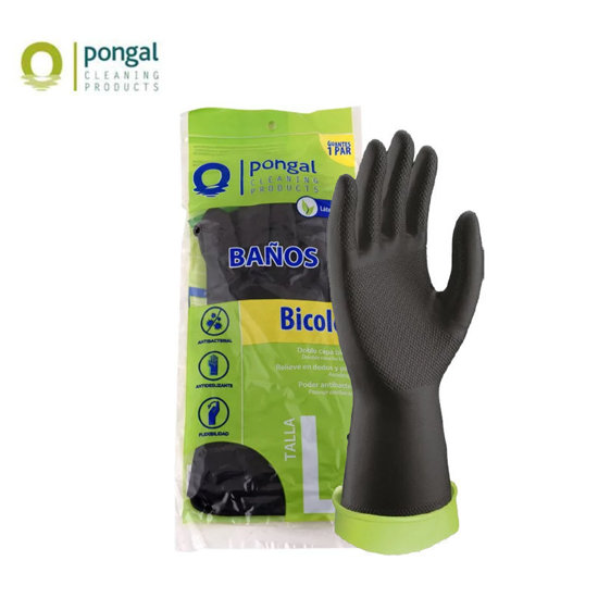 Image de PAIRE DE GANT SALLE DE BAIN NOIR L PONGAL