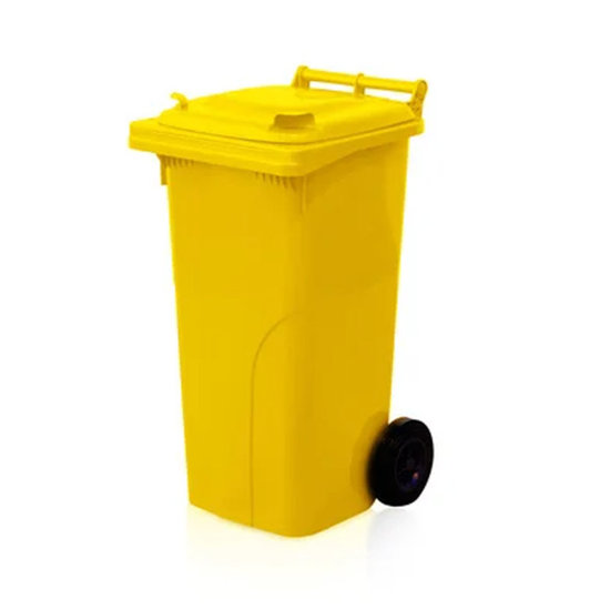 Image de POUBELLE 120L 2ROUES VERT/JAUNE/ROUGE