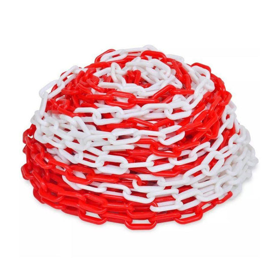 Image de CHAINE SIGNALISATION PLASTIQUE ROUGE/BLANC 6MM 1ML