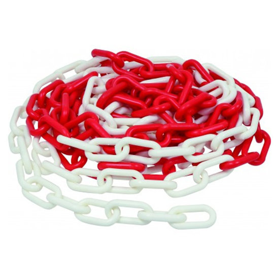 Image de CHAINE SIGNALISATION PLASTIQUE ROUGE/BLANC 8MM/1ML