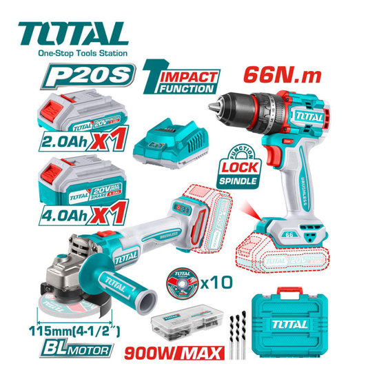Image de PACK VISSEUSE ET MEULEUSE AVEC ACCESSOIRES TCKLI20273 TOTAL