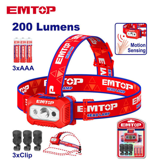 Image de LAMPE CASQUE+CAPTEUR MOUVEMENT-EFLG013AAA8 EMTOP