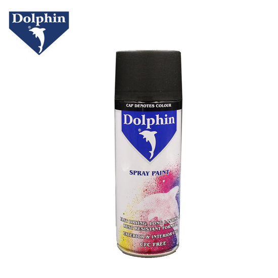 Image de PEINTURE SPRAY NOIR MATT 280GR DOLPHIN