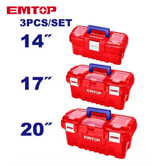 Image de JEUX 3 CAISSE A OUTILS PLASTIQUE 14".17".20"-EPBXK0301 EMTOP
