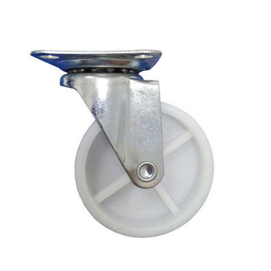 Image de ROUE PIVOT AVEC PLAQUE D40 BLANC