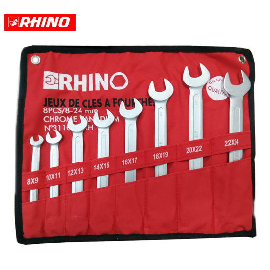 Image de JEU DE 8 CLES A FOURCHE 8-24MM RHINO