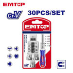 Image de JEU DE 30 TOURNEVIS CLIQUET -EBST03006 EMTOP
