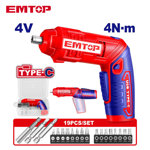 Image de VISSEUSE TOURNEVIS SANS FIL 4V 4NM T-C+19 EMBOUTS-ECSR0408 EMTOP