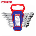 Image de JEU 8 CLES A CLIQUET FLEXIBLE 8-19 MM-ECSS10803 EMTOP