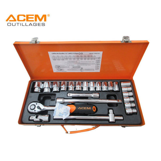 Image de COFFRET DE DOUILLE 1/2" 24 PIECES 6 PANS ACEM