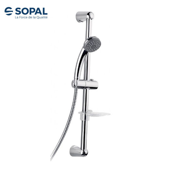 Image de BARRE DE DOUCHE CHROMÉ AVEC FLEXIBLE 1.5M ET DOUCHETTE SOPAL