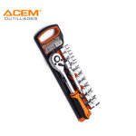 Image de JEUX DE DOUILLES ET POIGNEE A CLIQUET 1/2" 12 PIECES ACEM