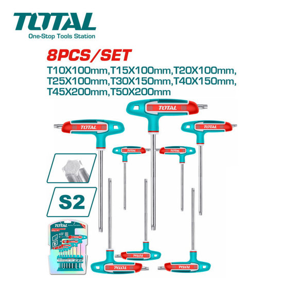 Image de JEU DE 8 CLÉS TORX À POIGNÉE EN T THHW80836 TOTAL