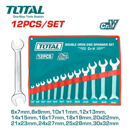 Image de  JEUX DE 12 CLES A FOURCHE 6x7-30x32 MM THT1023121 TOTAL