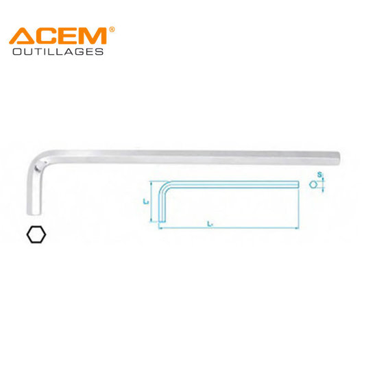 Image de CLE MALE COUDEE EXTRA LONG S2  6MM ACEM