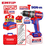 Image de PERCEUSE A PERCUSSION BRUSH 20V 96NM AVEC ACCESSOIRE-ECIDL20968 EMTOP