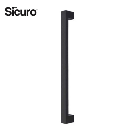 Image de POIGNEE DE PORTE D'ENTREE LONG RECTGLE NOIR PB101 SICURO