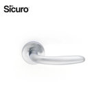 Image de POIGNÉE DE PORTE AVEC ROSACE ALLEGRA NICKEL/SATIN WC R01BN202 SICURO