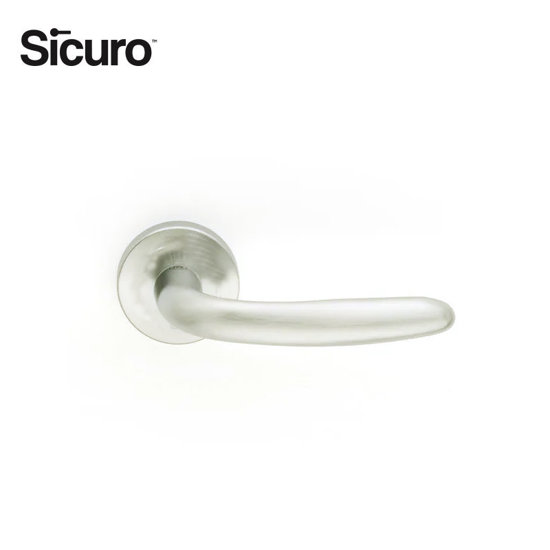 Image de POIGNÉE DE PORTE AVEC ROSACE ALLEGRA NICKEL/SATIN GT R01CN203 SICURO